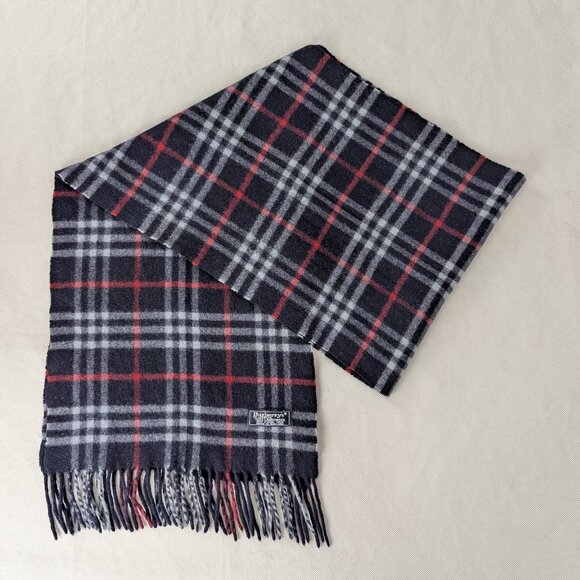 Burberry's Scarf Blue – Unisex Lambswool Check – Luxury Warm Winter Fashion - Picture 1 of 7